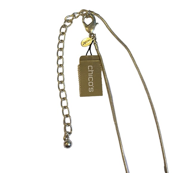 Chico's Shakira Gold Silver Toned Pendant Necklace NWT - Picture 8 of 8